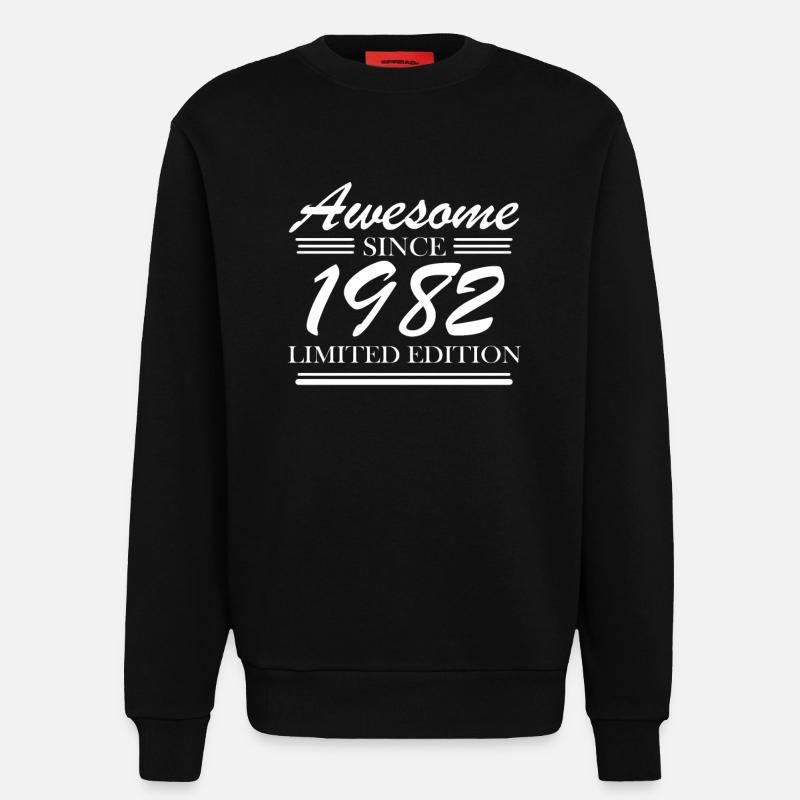 1982 - Born 1982 - Sweatshirt - made by SPREAD - SOLID BLACK