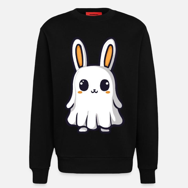 Hase Halloween Comic Geist - Sweatshirt - made by SPREAD - SOLID BLACK