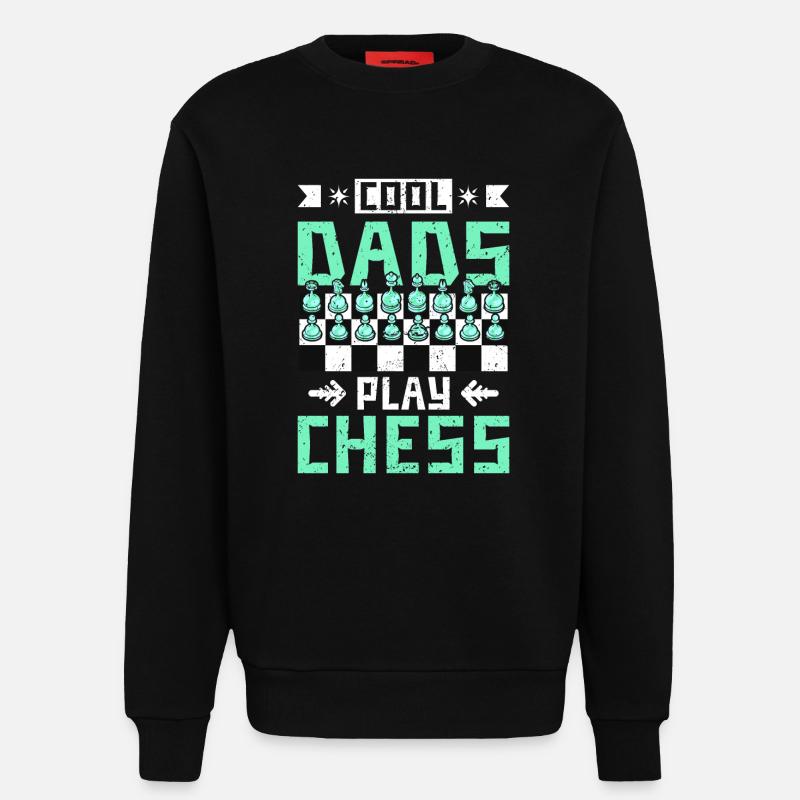 cool dads play chess - Sweatshirt - made by SPREAD  - SOLID BLACK