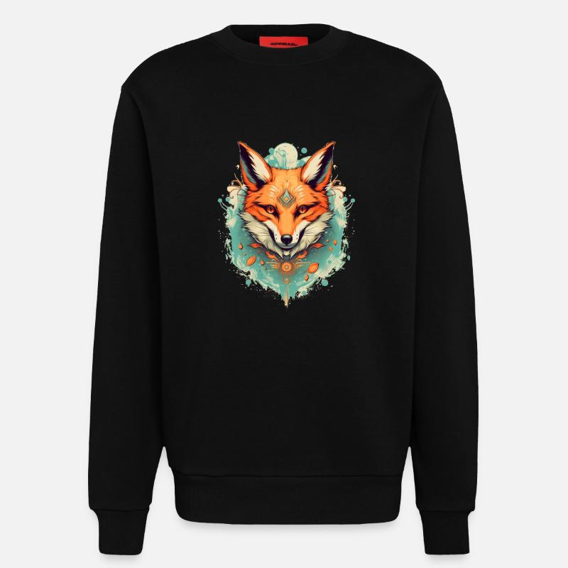 Fox - Sweatshirt - made by SPREAD - SOLID BLACK
