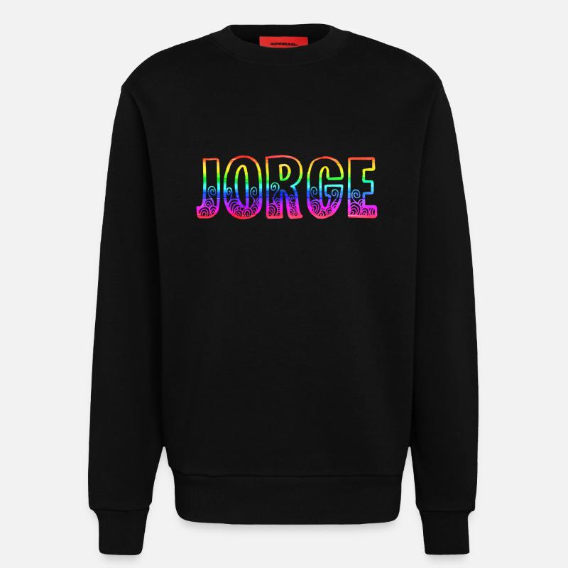 jorge rs regenbogen - Sweatshirt - made by SPREAD  - SOLID BLACK