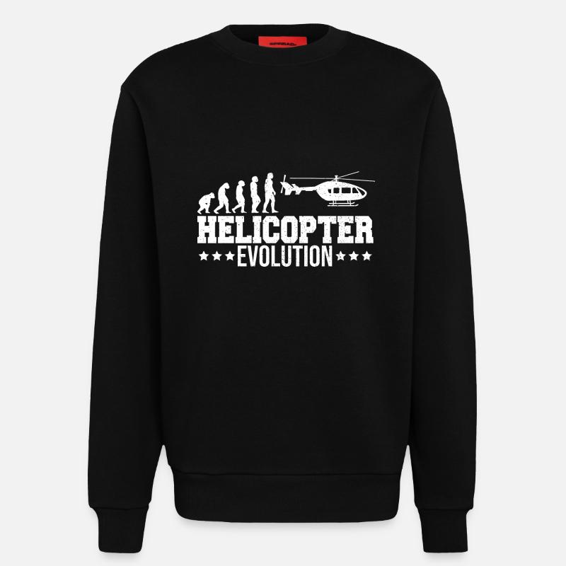 Hélicoptère Heli Pilot Evolution - Sweat bio décontracté fabriqué en UE - SOLID BLACK