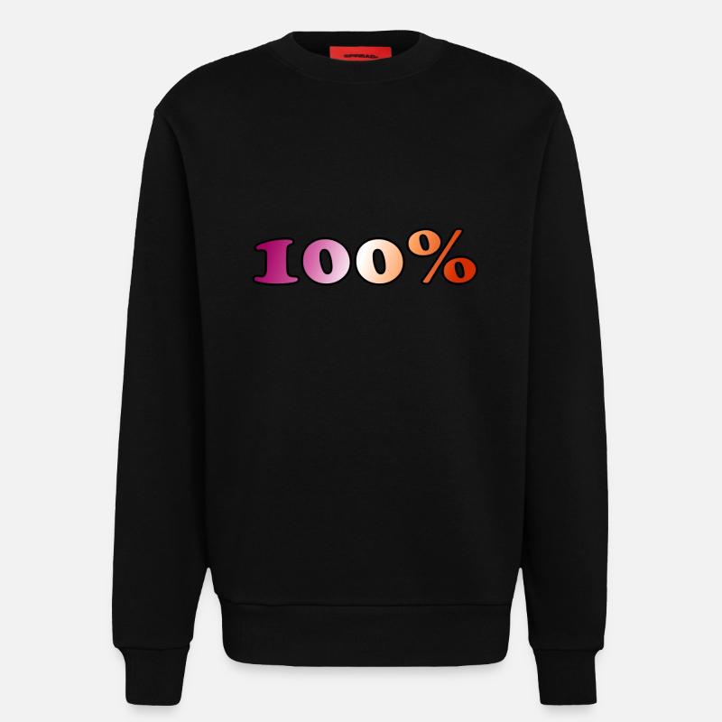 100 Prozent lesbisch - Sweatshirt - made by SPREAD  - SOLID BLACK