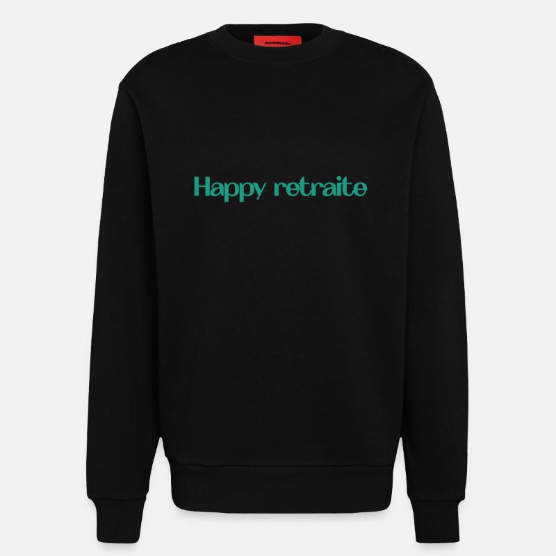 RETIREMENT. RETIREMENT. RETIRED. RETIREMENT - Sweatshirt - made by SPREAD  - SOLID BLACK