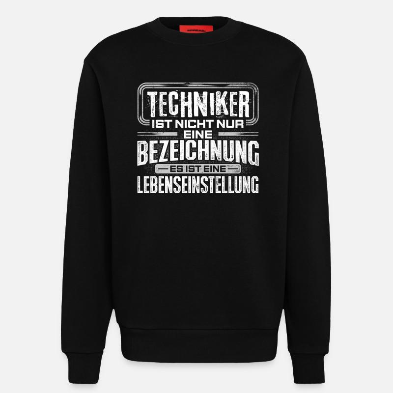 TECHNIKER - Leben - Sweatshirt - made by SPREAD  - SOLID BLACK