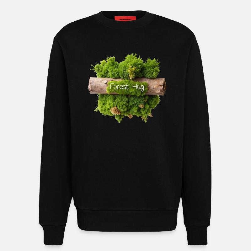 MOSS, FOREST HUG - Sweatshirt - made by SPREAD - SOLID BLACK