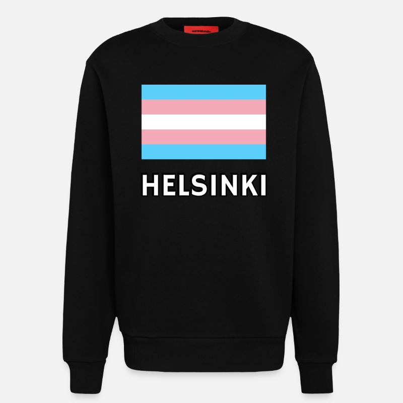 Trans Pride Flagge Helsinki - Sweatshirt - made by SPREAD  - SOLID BLACK