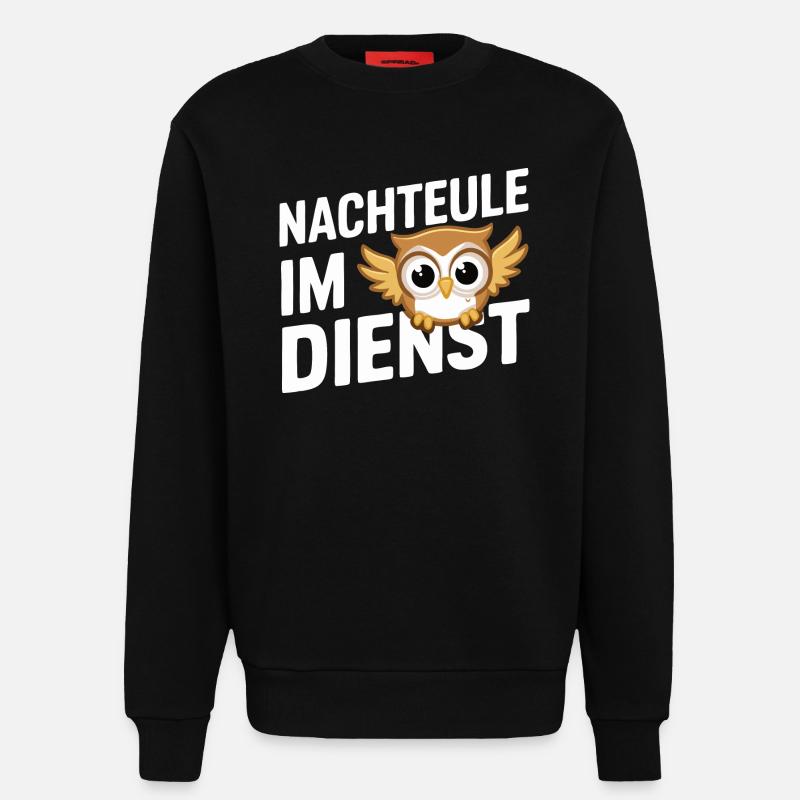Nachteule Eule Eulen Vogel - Sweatshirt - made by SPREAD  - SOLID BLACK