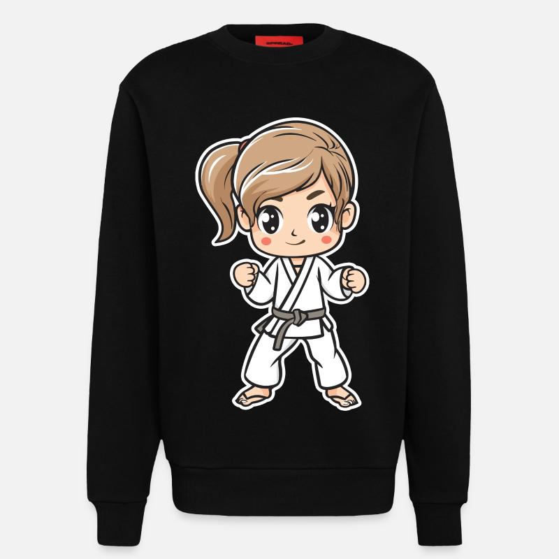 Karate Mädchen Comic - Sweatshirt - made by SPREAD  - SOLID BLACK