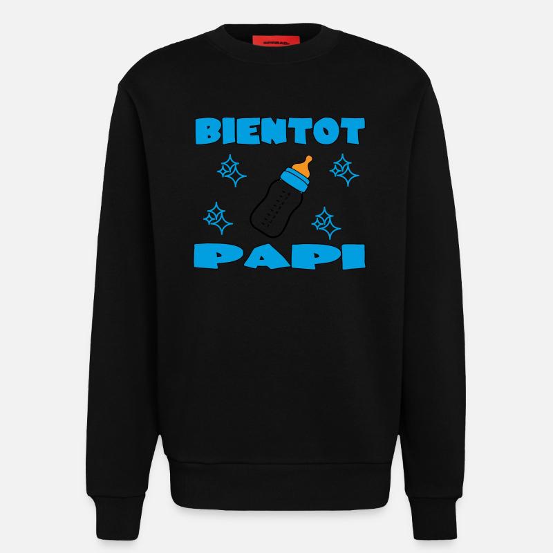 BIENTOT PAPI - Sweat bio décontracté fabriqué en UE - SOLID BLACK