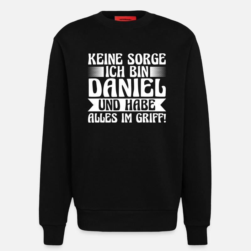 First name Daniel - Sweatshirt - made by SPREAD  - SOLID BLACK