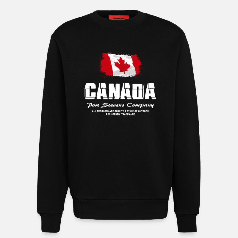 Maple Leaf - Canada Flag - Sweatshirt - made by SPREAD  - SOLID BLACK
