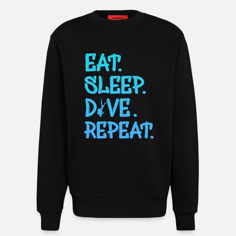Eat Sleep Dive Repeat - Sweatshirt - made by SPREAD  - SOLID BLACK