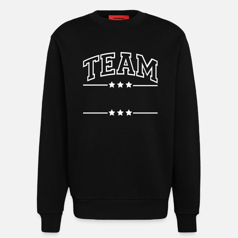 Team - your name - customizable - Sweatshirt - made by SPREAD - SOLID BLACK