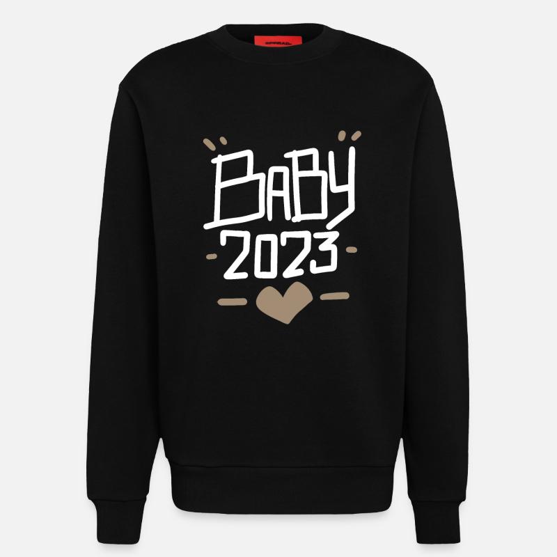 Grossesse Bébé enceinte 2023 - Sweat bio décontracté fabriqué en UE - SOLID BLACK