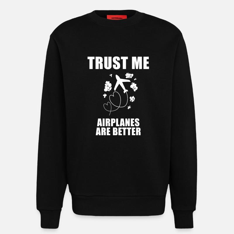 Flugzeug Pilot Spruch Geschenk - Sweatshirt - made by SPREAD  - SOLID BLACK