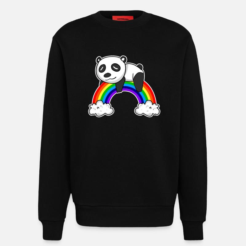 Regenbogen Panda - Sweatshirt - made by SPREAD  - SOLID BLACK