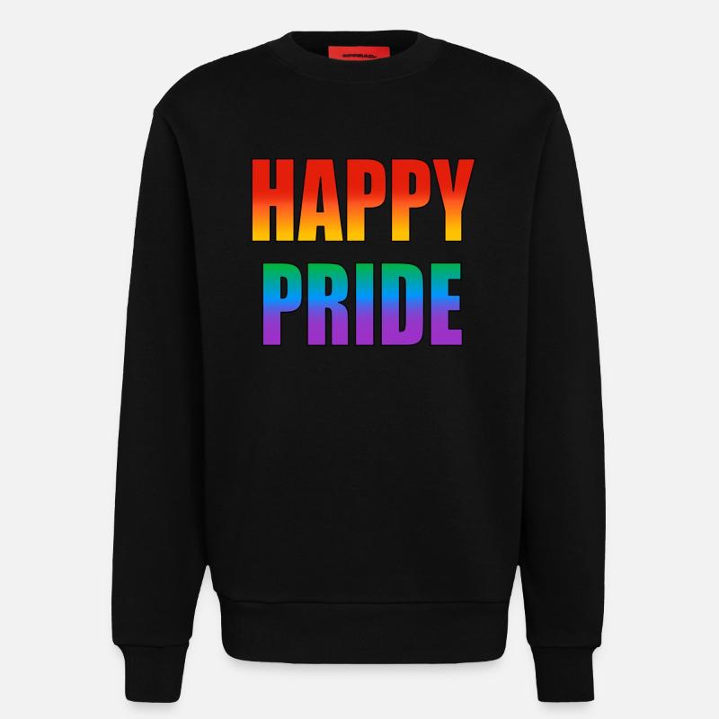 Happy Pride Regenbogen-Text - Sweatshirt - made by SPREAD  - SOLID BLACK