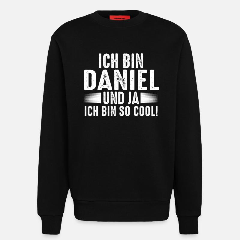 First name Daniel - Sweatshirt - made by SPREAD  - SOLID BLACK
