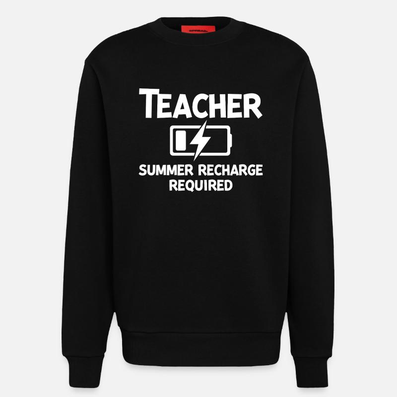 Teacher Summer Recharge Required - Sweatshirt - made by SPREAD - SOLID BLACK