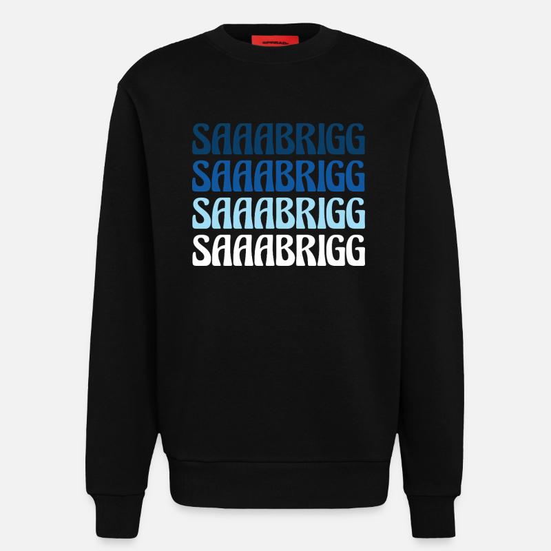 Saaabrigg Saarbrücken Dialecte Cadeau - Sweat bio décontracté fabriqué en UE - SOLID BLACK