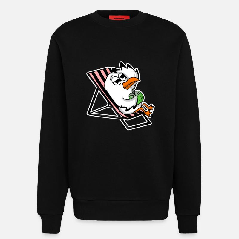 Möwe am Strand - Sweatshirt - made by SPREAD - SOLID BLACK