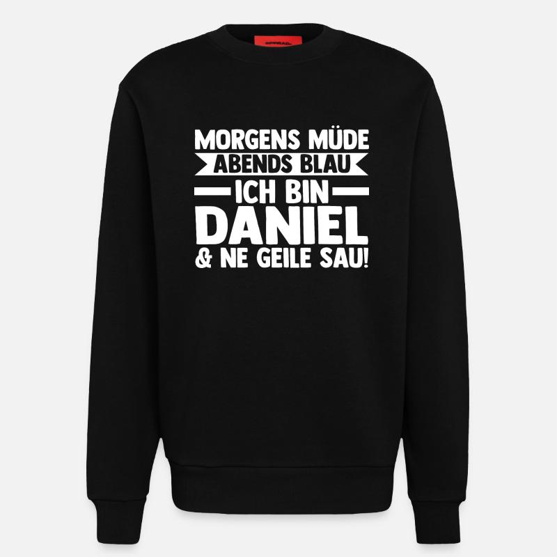 First name Daniel - Sweatshirt - made by SPREAD - SOLID BLACK