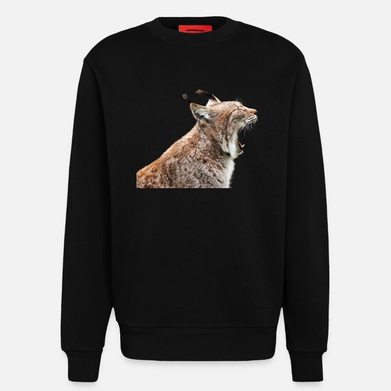 Linx chat chat lynx - Sweat bio décontracté fabriqué en UE - SOLID BLACK
