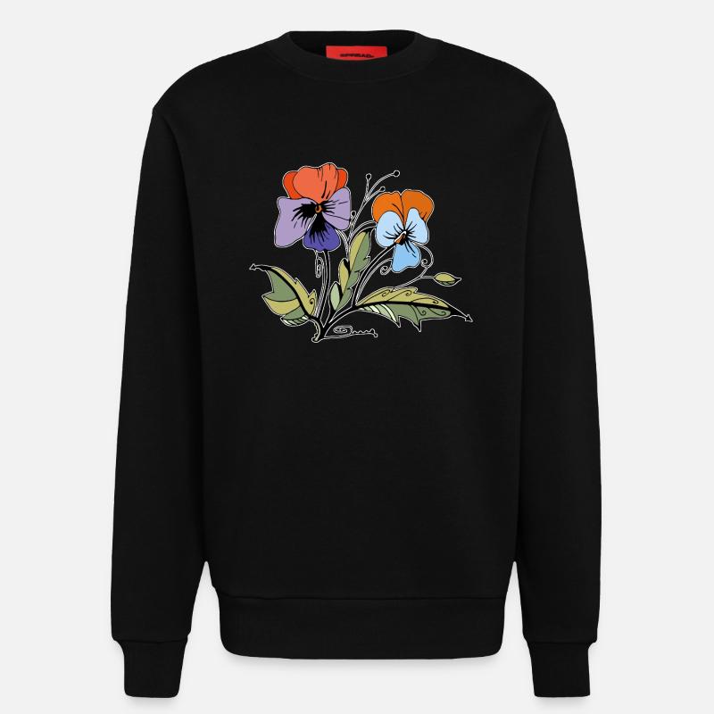 Flowers - Sweatshirt - made by SPREAD - SOLID BLACK