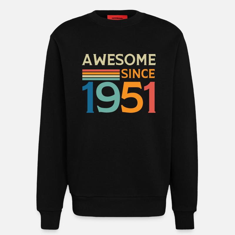 Awesome since 1951 - Sweatshirt - made by SPREAD  - SOLID BLACK