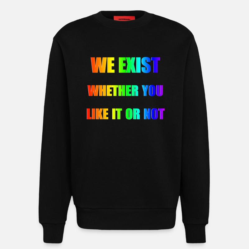 We Exist - Rainbow Gradient - Sweatshirt - made by SPREAD - SOLID BLACK