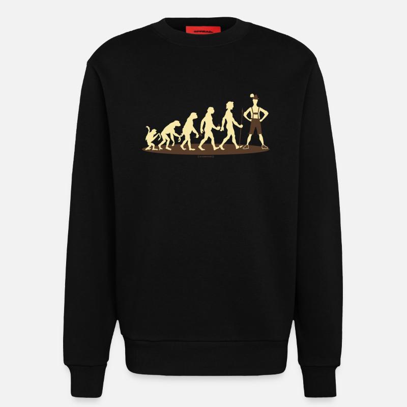 Evolution Bayer - RAHMENLOS Geschenk - Sweatshirt - made by SPREAD  - SOLID BLACK