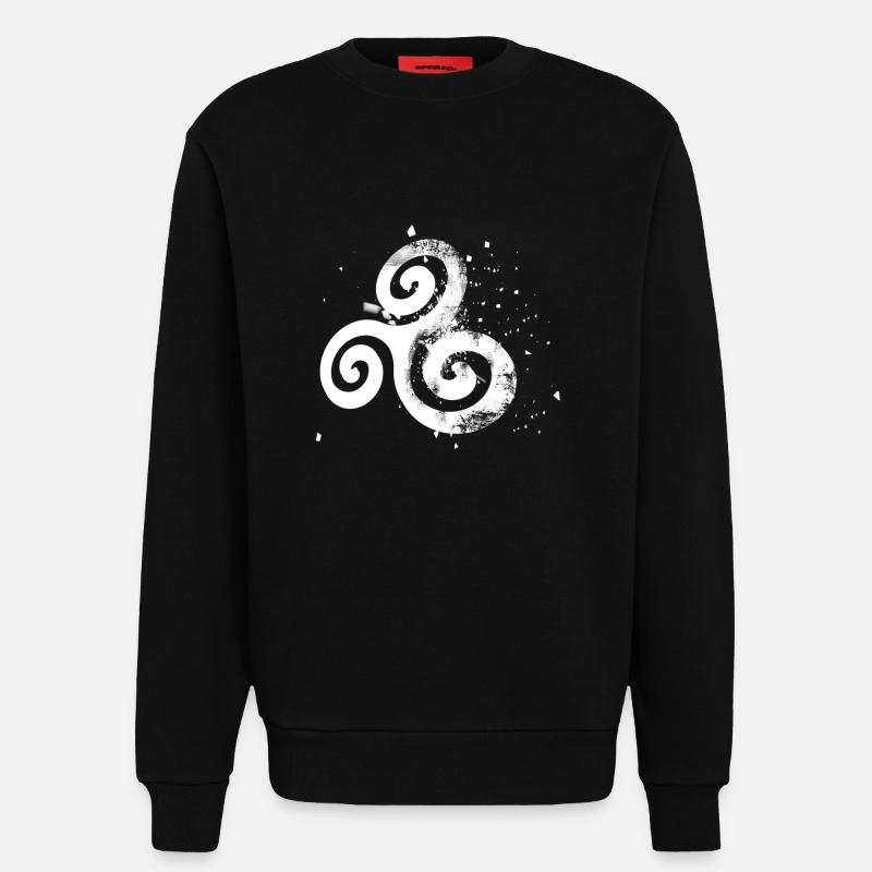 bzh triskell eclate 2 - Sweat bio décontracté fabriqué en UE - SOLID BLACK