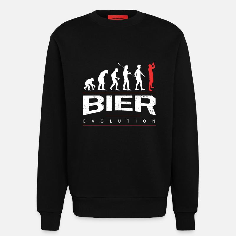The beer evolution - Sweatshirt - made by SPREAD  - SOLID BLACK