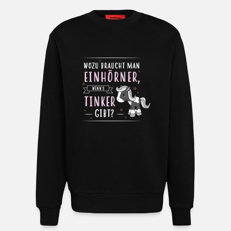 Wozu Einhörner Tinker - Sweatshirt - made by SPREAD  - SOLID BLACK