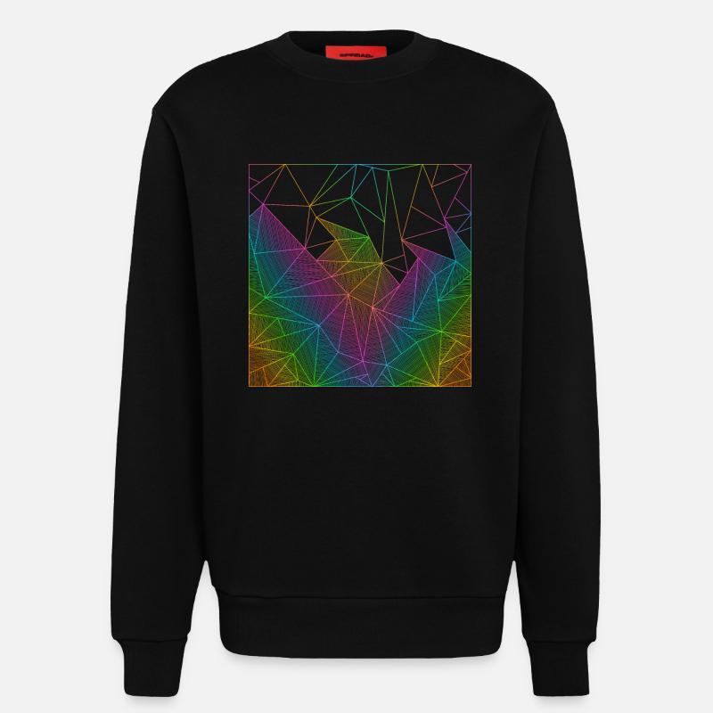Rainbow Abstract Lines - Sweatshirt - made by SPREAD  - SOLID BLACK