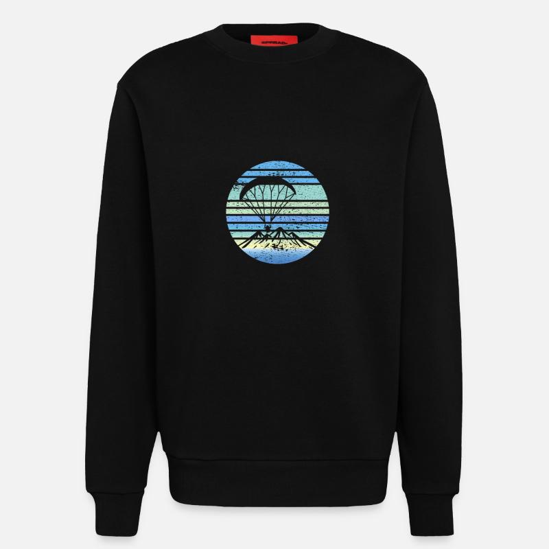 Paramotoring Retro Design - Sweatshirt - made by SPREAD  - SOLID BLACK