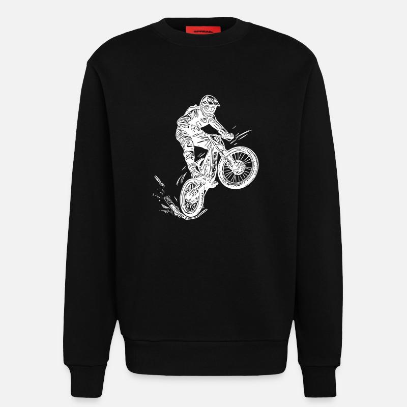 Cooler Radfahrer Mountainbiker - Sweatshirt - made by SPREAD  - SOLID BLACK