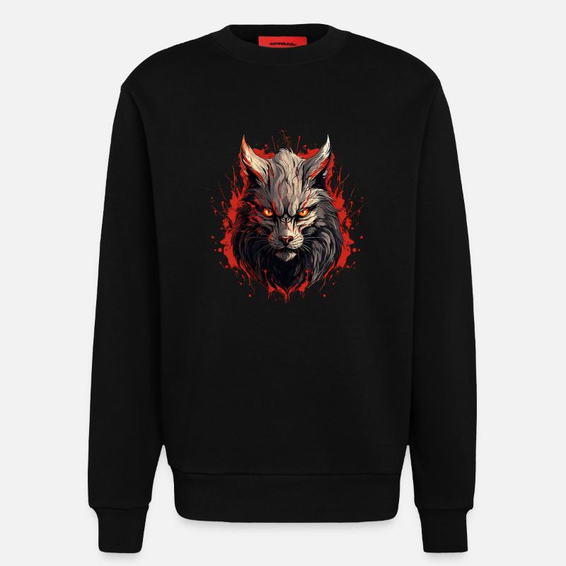 Wolfsblick der Durchdringung - Sweatshirt - made by SPREAD  - SOLID BLACK