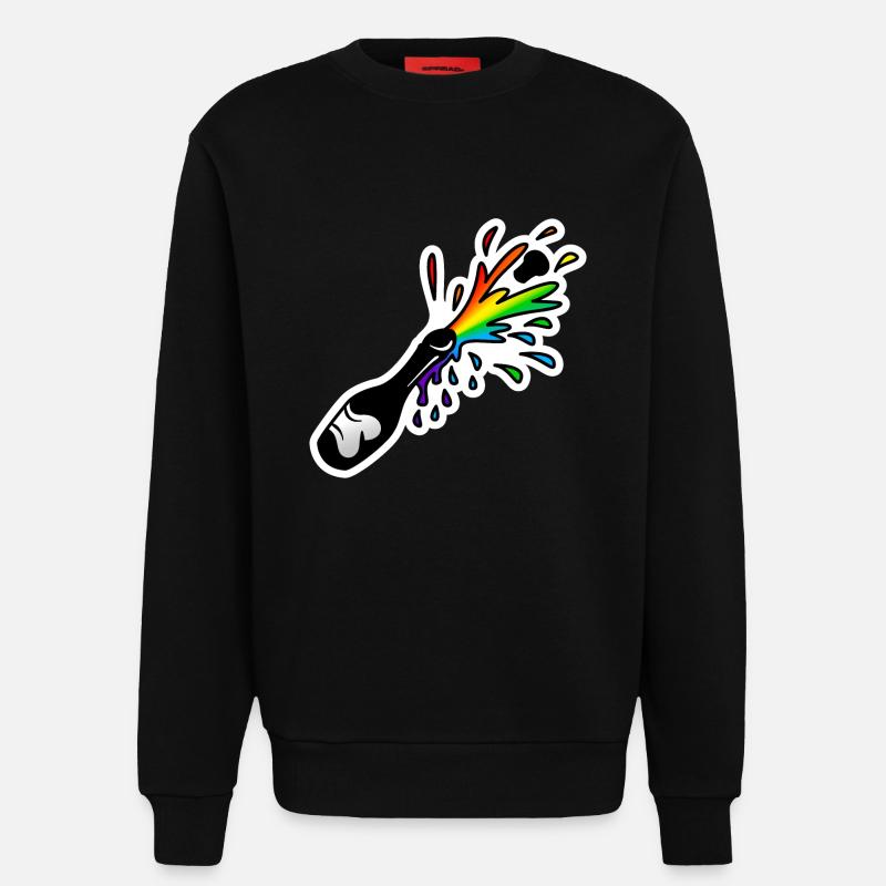 Bottle Bottle : Sticky Queer Pride - Sweatshirt - made by SPREAD  - SOLID BLACK