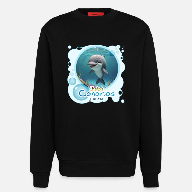 Delfin - Sweatshirt - made by SPREAD - SOLID BLACK