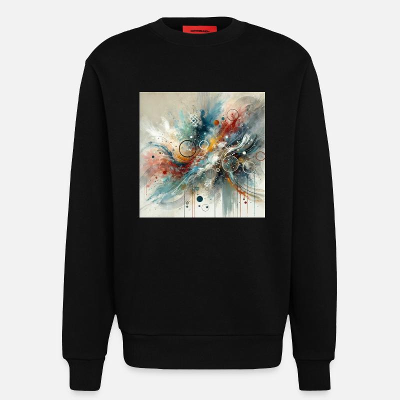 Dynamischer Fluss - Abstraktes Gemälde - Sweatshirt - made by SPREAD  - SOLID BLACK