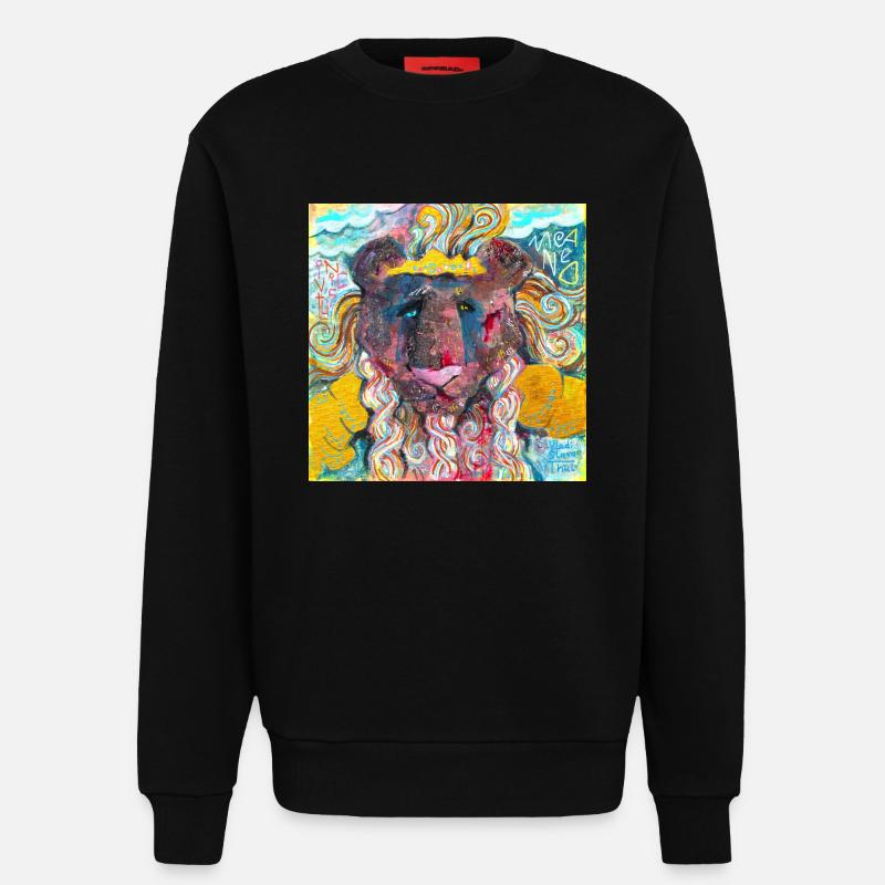 Kriegerischer Löwe - Sweatshirt - made by SPREAD  - SOLID BLACK