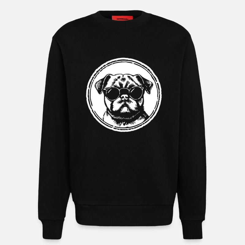 Mops Hund - Sweatshirt - made by SPREAD  - SOLID BLACK