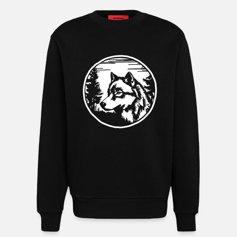 Wolf - Sweatshirt - made by SPREAD - SOLID BLACK