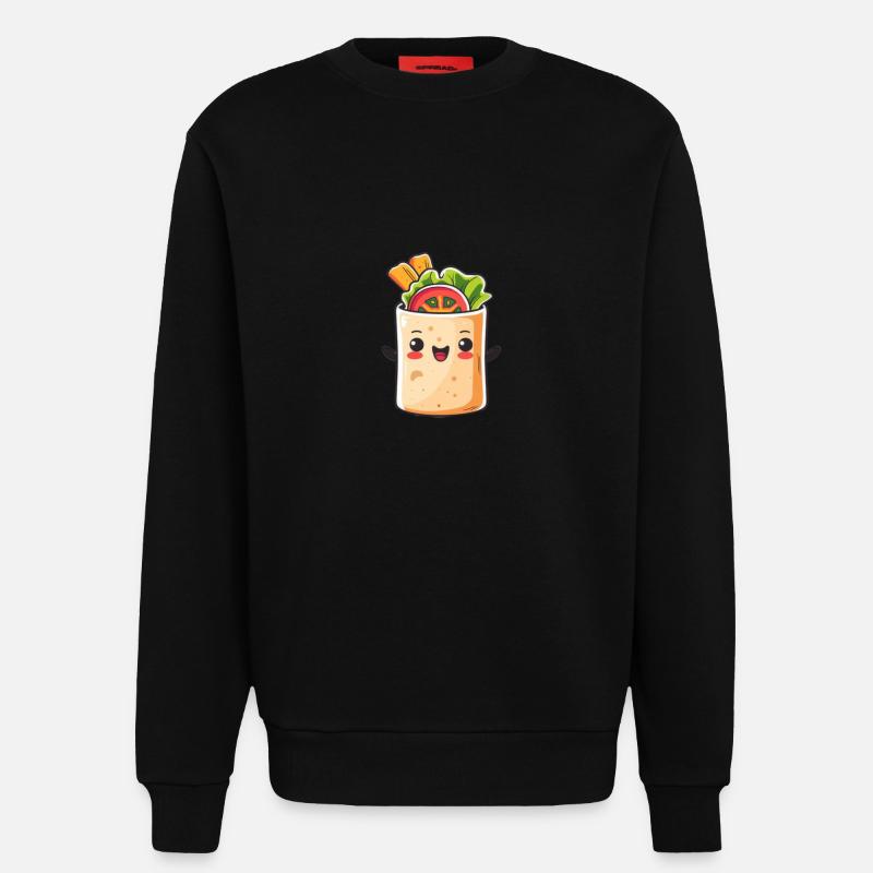 Süßer Burrito Comic - Sweatshirt - made by SPREAD - SOLID BLACK