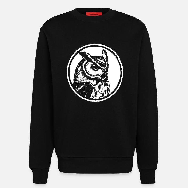 Eule Eulen Vogel - Sweatshirt - made by SPREAD  - SOLID BLACK