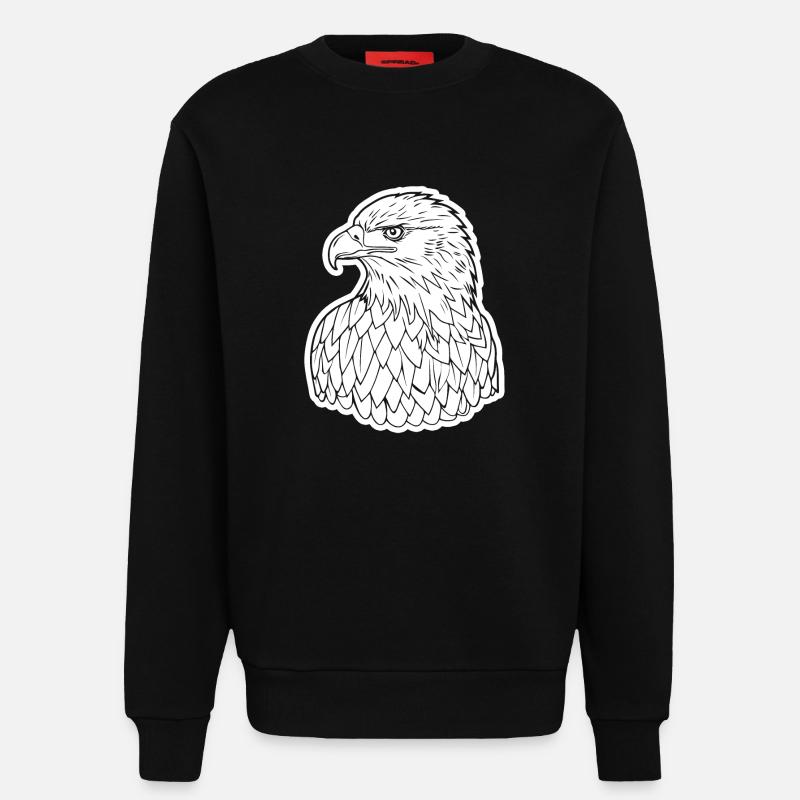 Eagle Eagle Head - Sweatshirt - made by SPREAD  - SOLID BLACK