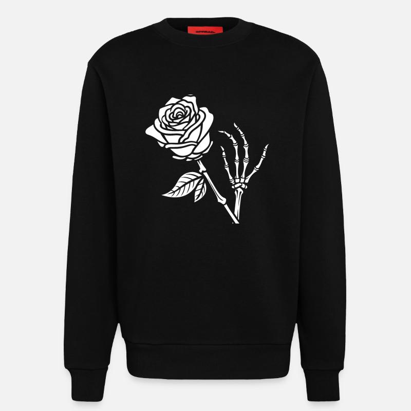 Blühende Skeletthand - Sweatshirt - made by SPREAD  - SOLID BLACK