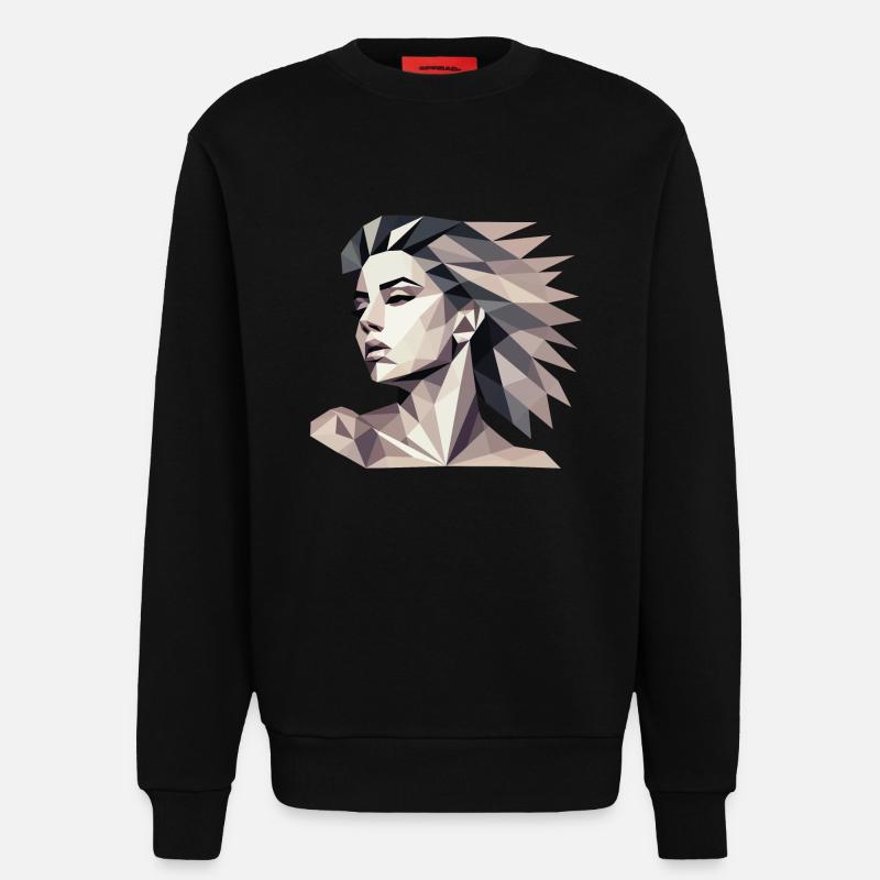 Design "Triangular reflect" - Sweatshirt - made by SPREAD  - SOLID BLACK